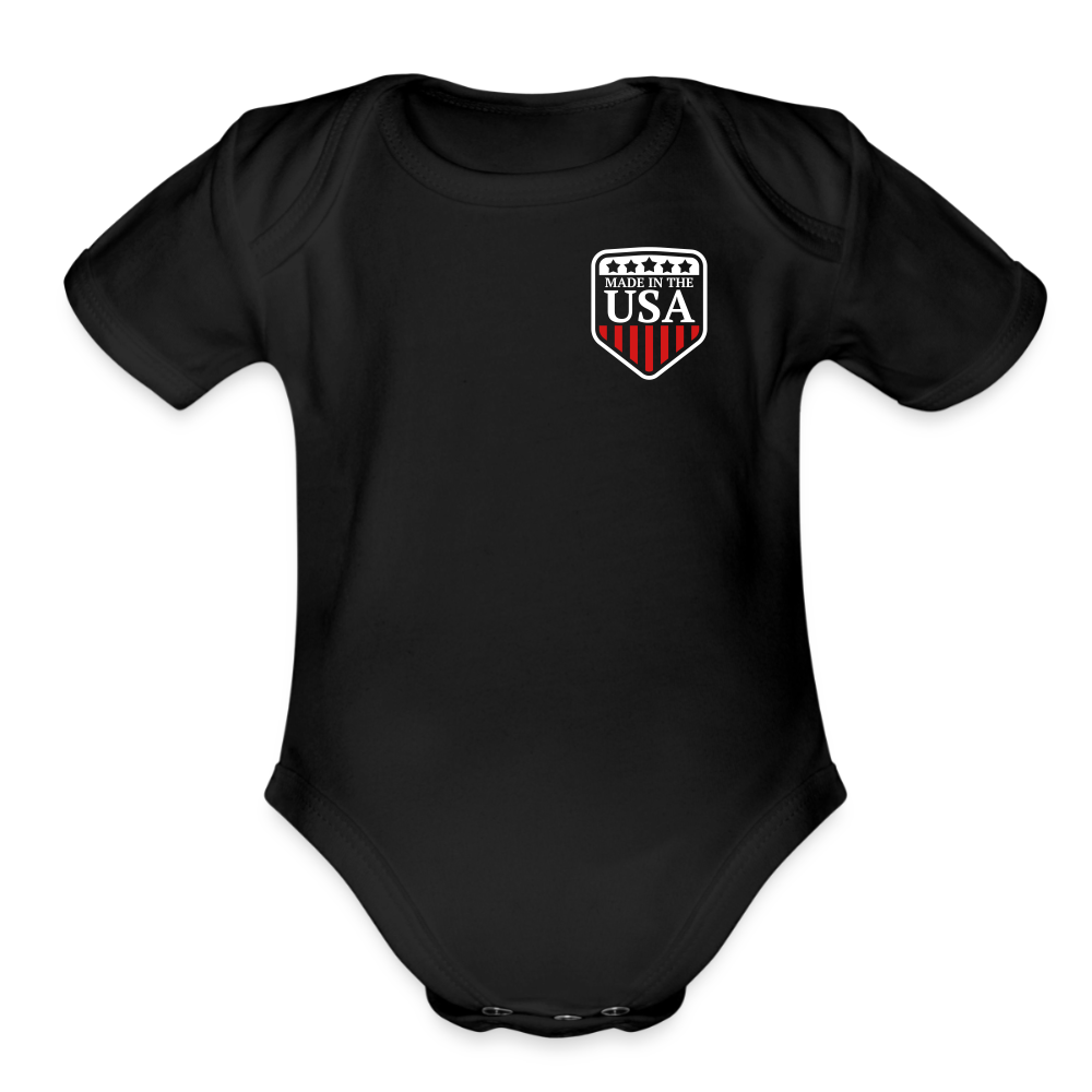 Organic Short Sleeve Baby Bodysuit - black