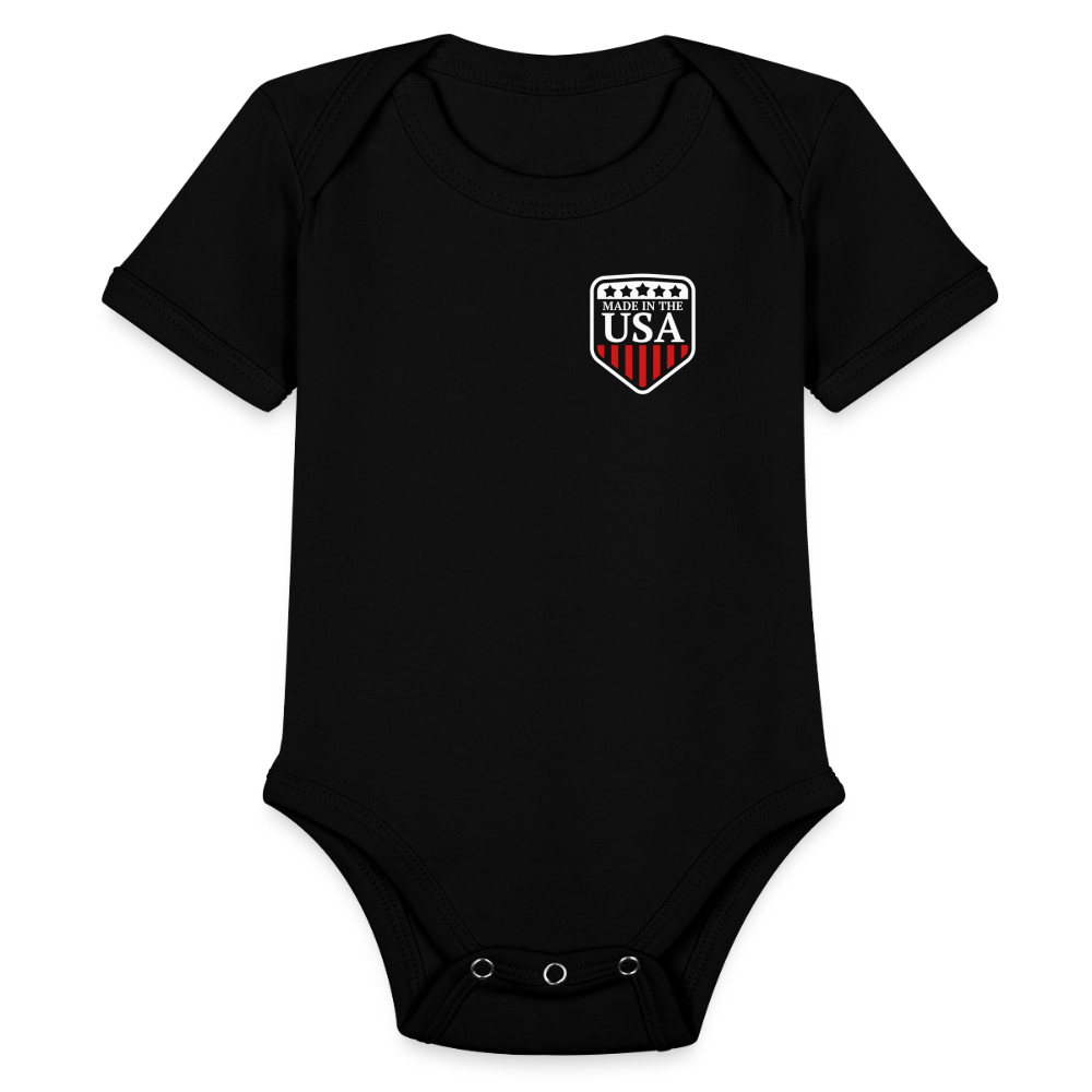 Organic Short Sleeve Baby Bodysuit - black