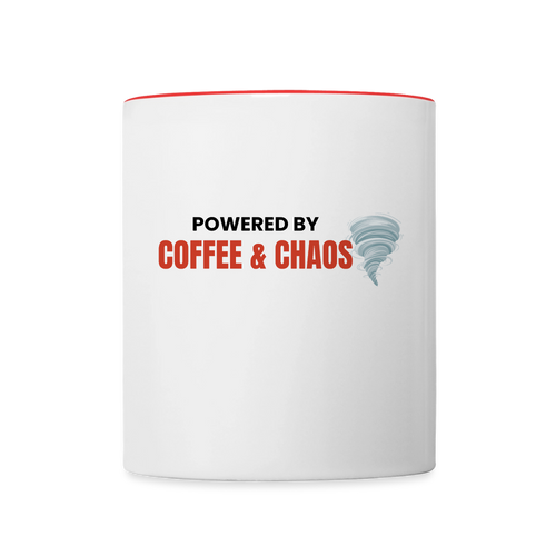 Coffee & Chaotic Life Mug - white/red