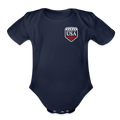 Organic Short Sleeve Baby Bodysuit - dark navy